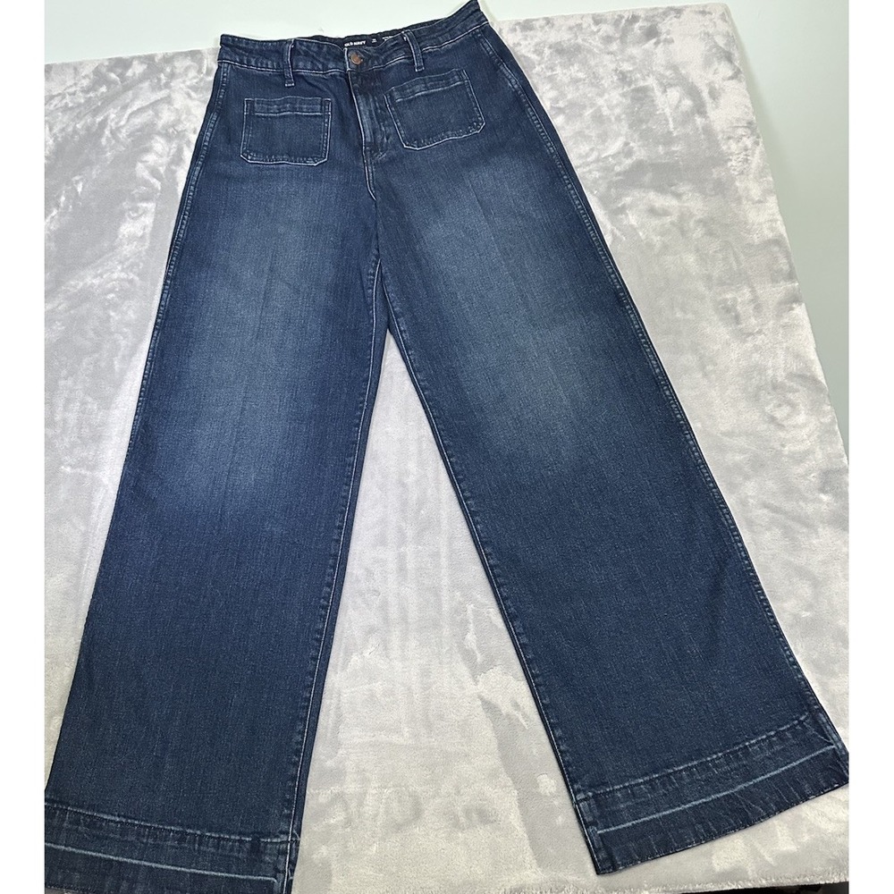 Wide Leg Women's Jeans in Dark Blue